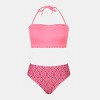 Women's Maternity Smocked Bikini Set - Ruffled Halter Top and Mid-Rise Bottoms - Cupshe - 3 of 4