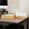Mind Reader 3-Tier Mail Sorter, Desktop Organizer, Mail Organizer, Modern, Office, Bamboo, 6.75"L x 4"W x 4.25"H, Brown - 2 of 4