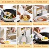 Itopfox Silicone Cooking Utensil Set, 43 PCS Heat Resistant Kitchen Tools with Stainless Steel Handle for Nonstick Cookware, Pots and Pans (Khaki) - 3 of 4
