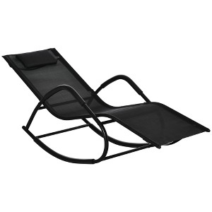 Outsunny Garden Rocking Sun Lounger Outdoor Zero-gravity Reclining Rocker Lounge Chair for Patio, Deck, Poolside Sunbathing - 1 of 4