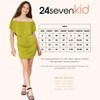 24seven Comfort Apparel Girls Off The Shoulder Rouched Party Dress - 4 of 4