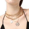 SOHI Women's California Gold Coin Chainlink Multi-Layer Necklace - 4 of 4