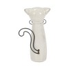 Sagebrook Home Cat with Glasses Sculpture - Contemporary Ceramic White Cat Statue with Black and Beige Accents for Home - 4 of 4
