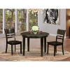 Modern Dining Set - 3 Piece Table & Chair Set - Oval Table with Butterfly Leaf - Cappuccino Finish - 2 of 4