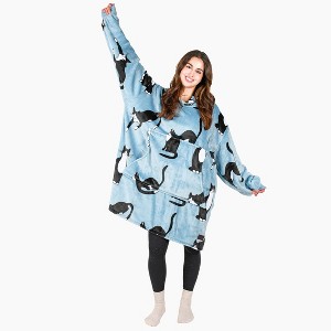Tirrinia Women Printed Oversized Fleece Wearable Blanket Hoodie Sweatshirt Soft Cozy Gift Wife Woman - 1 of 4