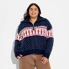 Women's Polo Collar Quarter Zip Novelty Pullover Sweater - Wild Fable™ - 2 of 3