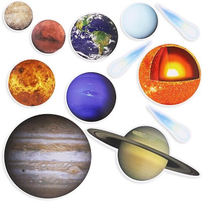 12Pcs Solar System Planet Playset Fridge Whiteboard Magnets for Kids Learning