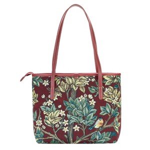 Signare USA William Morris Tree of Life Red Shoulder Tote Bag - 1 of 4