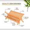 Bambüsi Bamboo Dish Drying Rack - 2-Tier Dish Drainer Kitchen Plate Rack for Kitchen Countertop - Foldable & Compact for Space-Saving Storage - 3 of 4