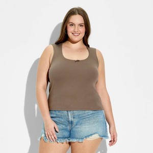 Women's Picot Trim Ribbed Tank Top - Wild Fable™ : Target