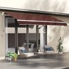 PAGED Retractable Awning Aluminum Frame for Door Entrance Adjustable Protection with Manual Crank Handle for Deck, Yard - 2 of 4