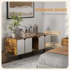 ORRD PawHut 2-in-1 Hidden Cat Litter Box Enclosure & TV Stand w/2 Cabinets, Ventilation, Rustic Brown - 2 of 4