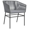 vidaXL Patio Dining Set with Cushions Table and Chairs Set Poly Rattan Glass - Gray 31.5" x 31.5" x 29.1" 4-Piece - 4 of 4