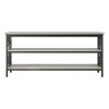 62" Faux Marble and Metal TV Stand with 2 Fixed Shelves and Black Metal Finish for Living Room and Bedroom - 2 of 4
