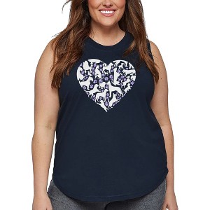 LA Pop Art Dog Heart - Women's Word Art Tank Top - 1 of 4
