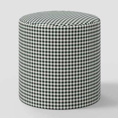 Drum Ottoman in Micro Gingham Emerald - Threshold™