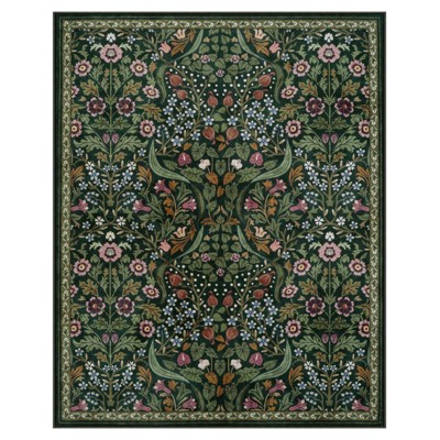 Lahome GST Intricate Floral Abundance Short Pile Velvet Rectangular Indoor Area Rug