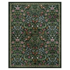 Lahome GST Intricate Floral Abundance Short Pile Velvet Rectangular Indoor Area Rug - 1 of 4