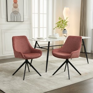 DYHOME Dining Room Chairs Set of 2, Mid Century Modern Kitchen Swivel Upholstered Dining Chair - 1 of 4