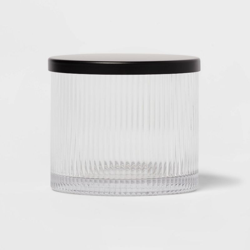 Ribbed Glass Canister Black - Threshold&#8482;, 1 of 11