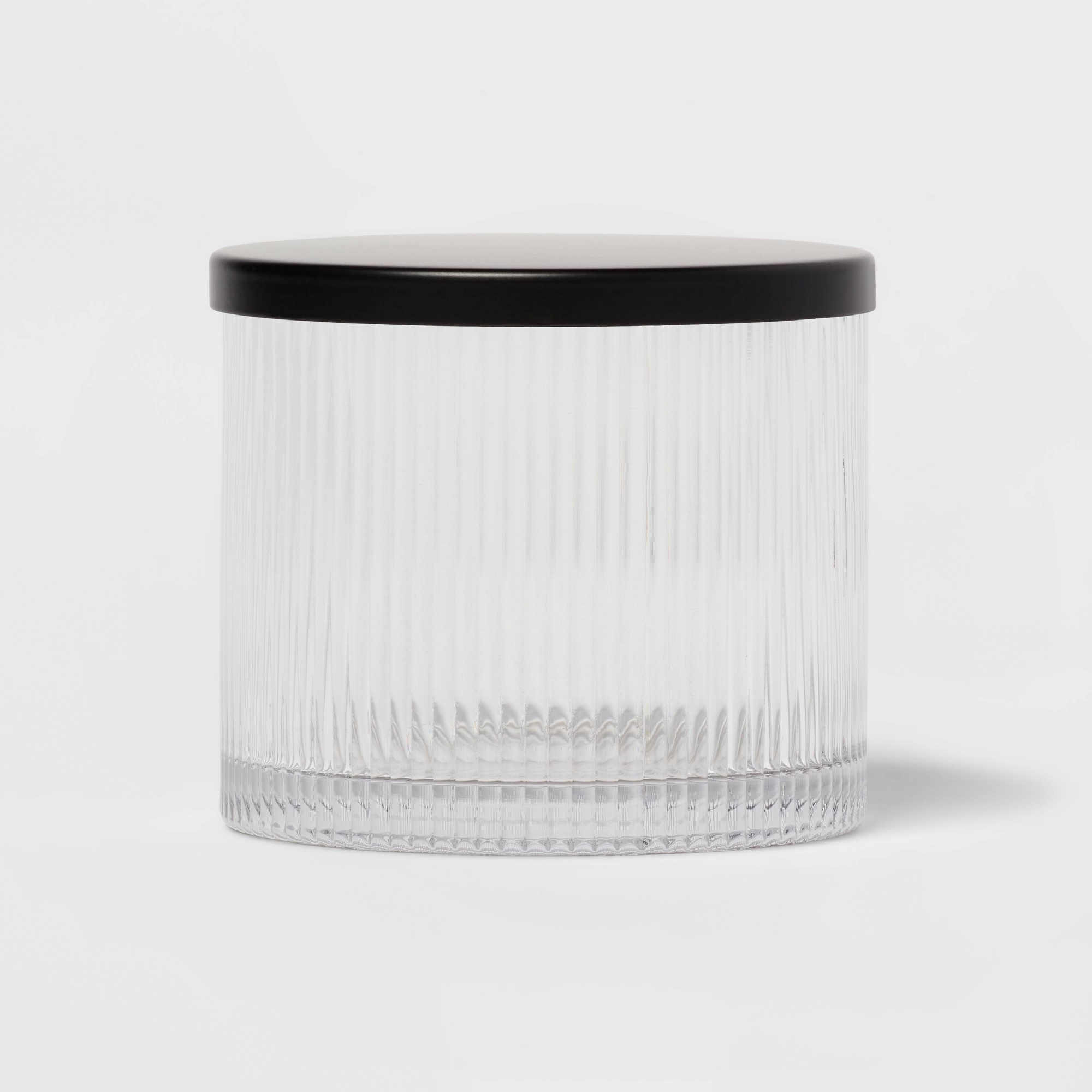 Ribbed Glass Canister Black - Threshold™