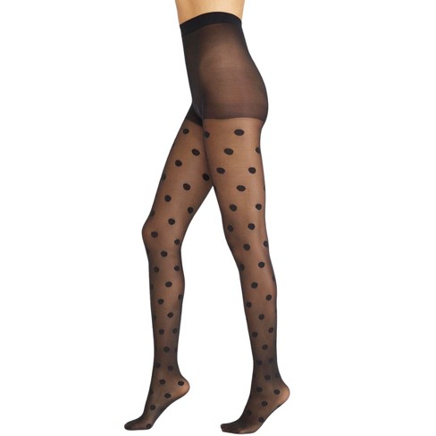 Women's Viney Floral Tights - A New Day™ Black L/xl : Target