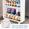 Lirago White Engineered Wood and Metal 4-Tier Storage Cart 16.7x6.3x31.5 Inch Slim Rolling Shelf - 4 of 4