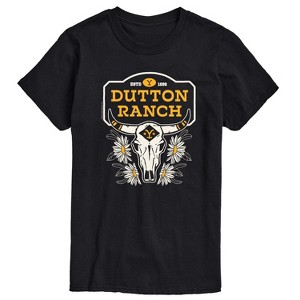 Men's - Yellowstone - Dutton Ranch Steer Skull Flower Short Sleeve Graphic T-Shirt - 1 of 4