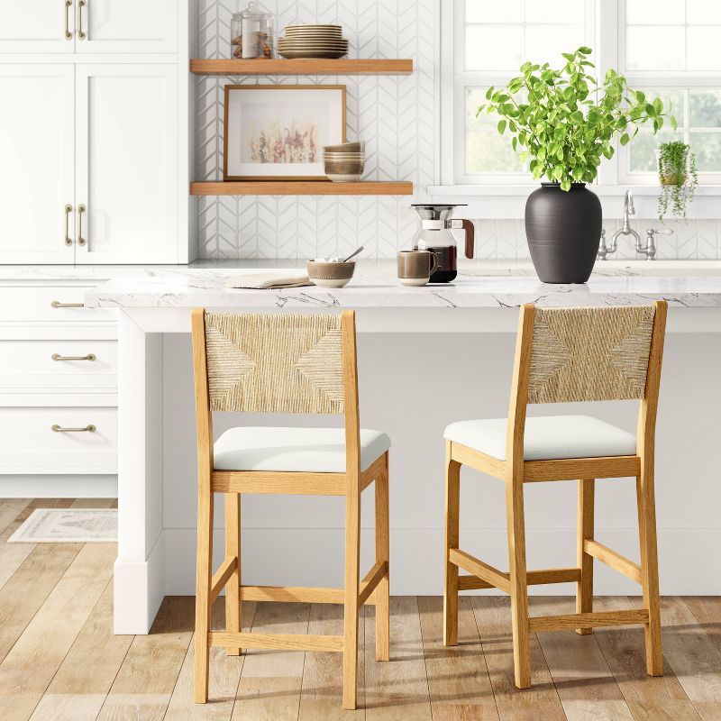 Bowman Counter Height Barstool Woven and Wood - Threshold&#8482;, 3 of 13