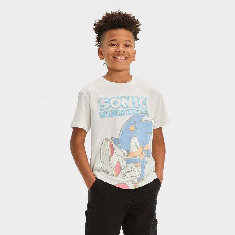 Boys' Short Sleeve Sonic Graphic T-Shirt - art class™ White, 1 of 5