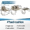Patti 4-piece Aluminum Frame and Rattan Patio Conversation Set with Wood-like Coffee Table, Outdoor Furniture - Maison Boucle - 4 of 4