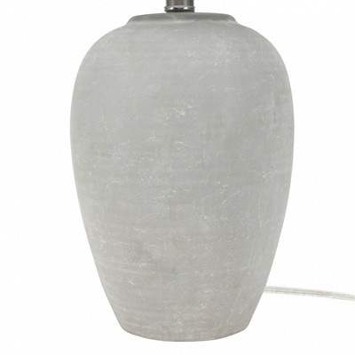 23" Grey Ceramic Urn Table Lamp with Fabric Shade