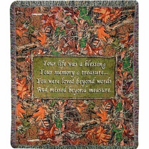 Manual Woodworkers and Weavers Nature Blessings Tapestry Throw Blanket 50"x60", Cotton, Inspirational Autumn Nature Scene - 1 of 3