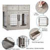 Wooden Dog Crate Furniture 39.4" with 2 Drawers, 3-Door Kennel & Removable Cushion, Pet Cage House & End Table for Small to Large Dogs - 4 of 4