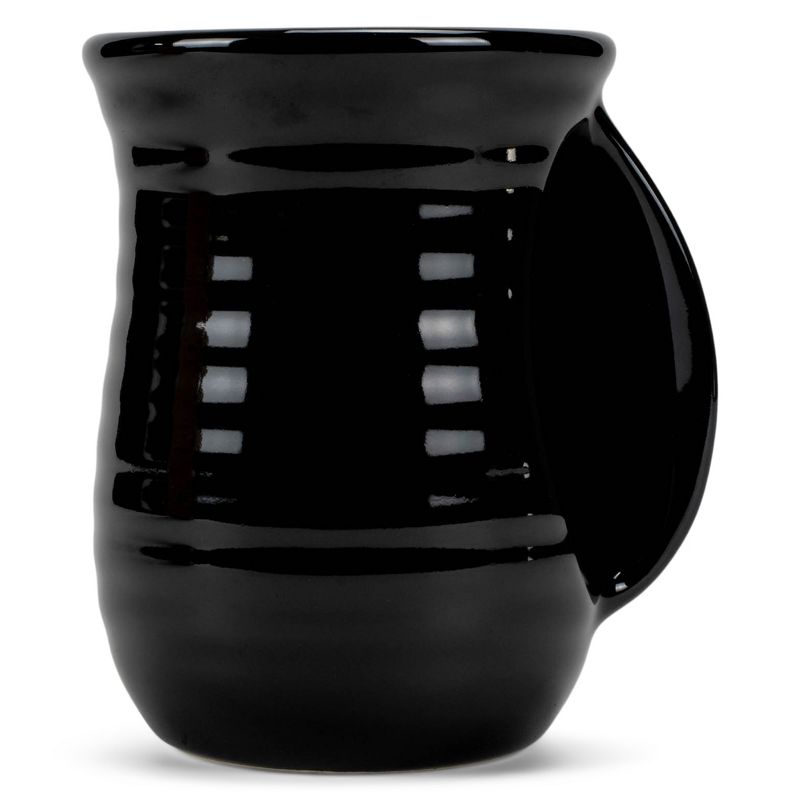 Elanze Designs Ribbed 14 ounce Ceramic Stoneware Handwarmer Mug, Black, 2 of 6