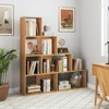 Tangkula 4-Layer Corner Storage Rack Freestanding Display Bookshelf Burlywood/White - 2 of 4