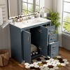 Bathroom Vanity with Sink Combo, Solid Wood Freestanding Cabinet with 3 Drawers & Soft-Close Doors, Modern Storage Vanity Set-Maison Boucle - 2 of 4