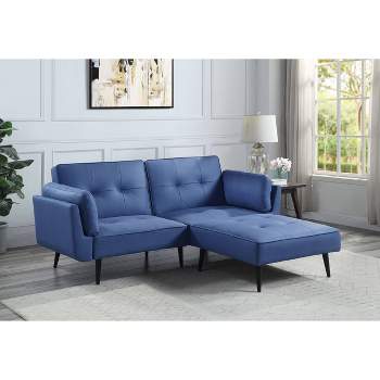 81" Nafisa Sofa Blue Fabric - Acme Furniture