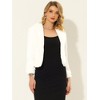 INSPIRE CHIC Women's Cropped Lapel Long Sleeve Fluffy Faux Fur Jackets - 2 of 4