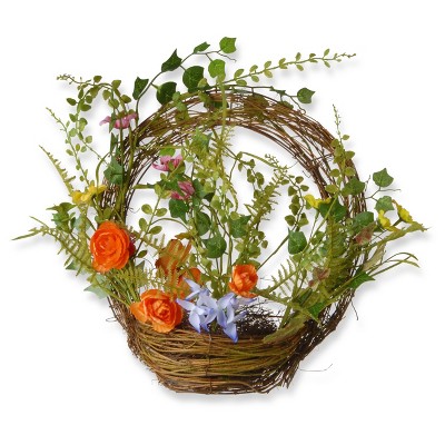 Artificial Spring Ring Basket Orange 16" - National Tree Company