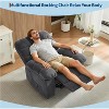 Chenille Rocking Recliner Chair, 360° Swivel, Manual Recline, 300Lb Capacity, 3 Colors - 4 of 4