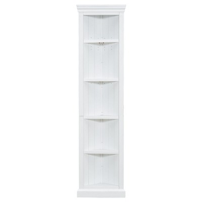 VANIRROR 83.4" Tall Modern Corner Shelf, 5-Tier Storage Bookcase, Open Plant Display Stand for Small Space, Living Room, Corner, Home Office, White