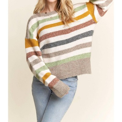 Women's Multicolor Stripe Sweater - ADORA