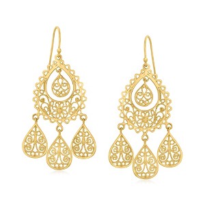 Ross-Simons 18kt Gold Over Sterling Filigree Chandelier Earrings - 1 of 4