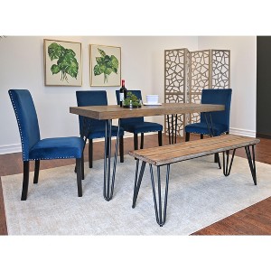 NicBex Dining Room Table Set for 4 Morden Dining Table Set with Wooden Tabletop, 4 Velvet Chairs and 1 Bench for Dining Room - 1 of 4