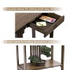 Rustic Bamboo Console Table w/ Drawer and 2 Open Shelves - 3 of 4