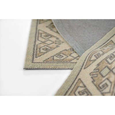 Sage Green Medallion Wool and Nylon Area Rug 9'9" x 12'6"