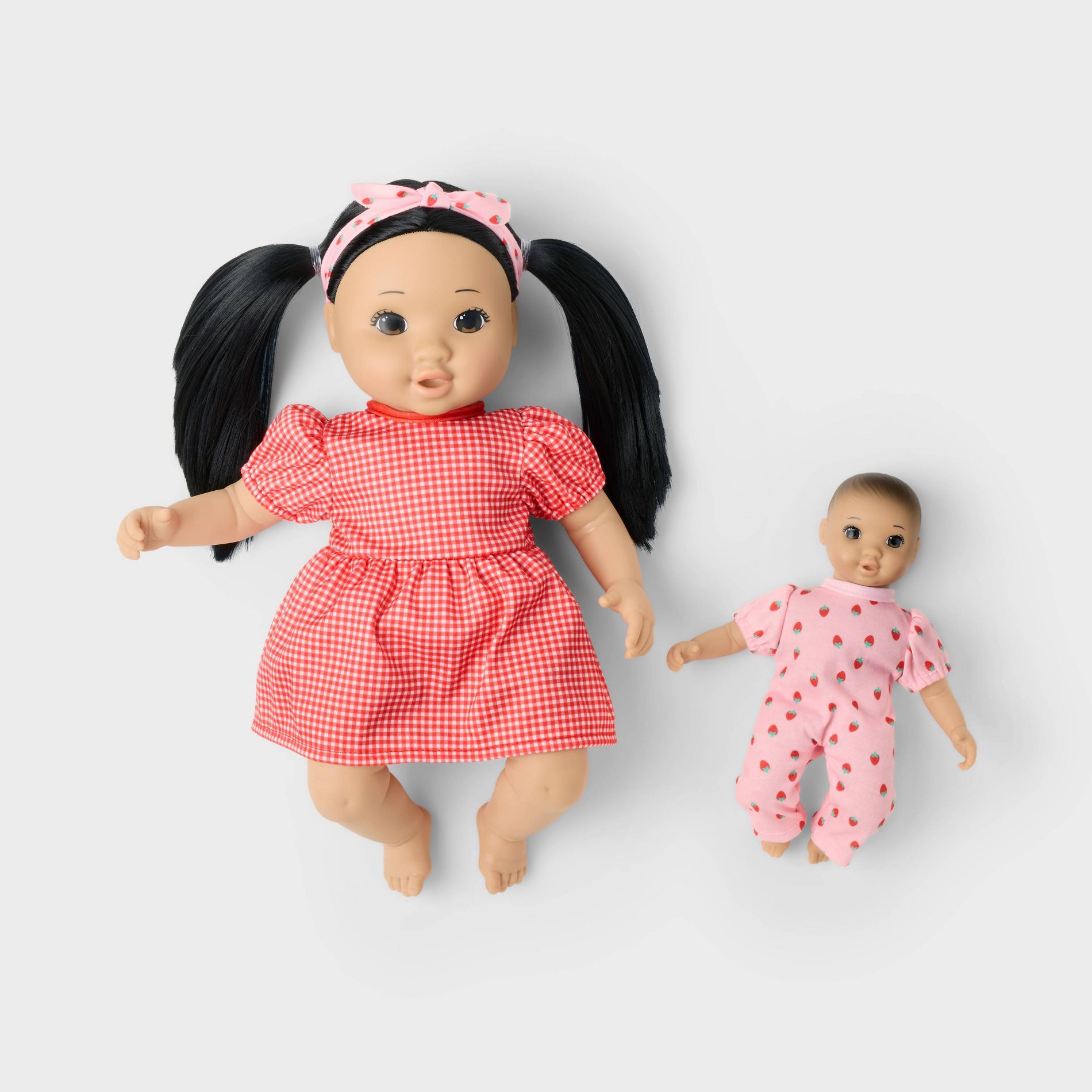 14" Black Hair/Brown Eyes Sister Doll - Gigglescape™