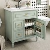 30-Inch Bathroom Vanity with Sink Bathroom Vanity Cabinet with One Flip Drawer and Two Drawers Adjustable Shelf Solid Wood and MDF White - 2 of 4