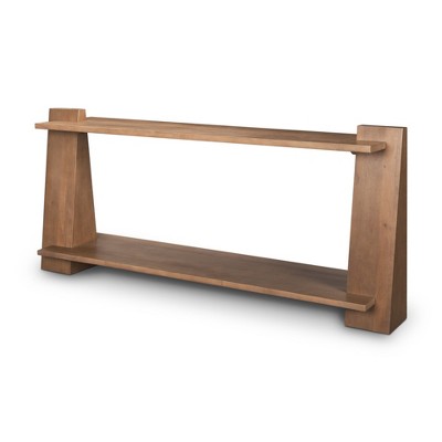 HomeRoots 67" Brown Solid Wood Solid Console Table With Shelf